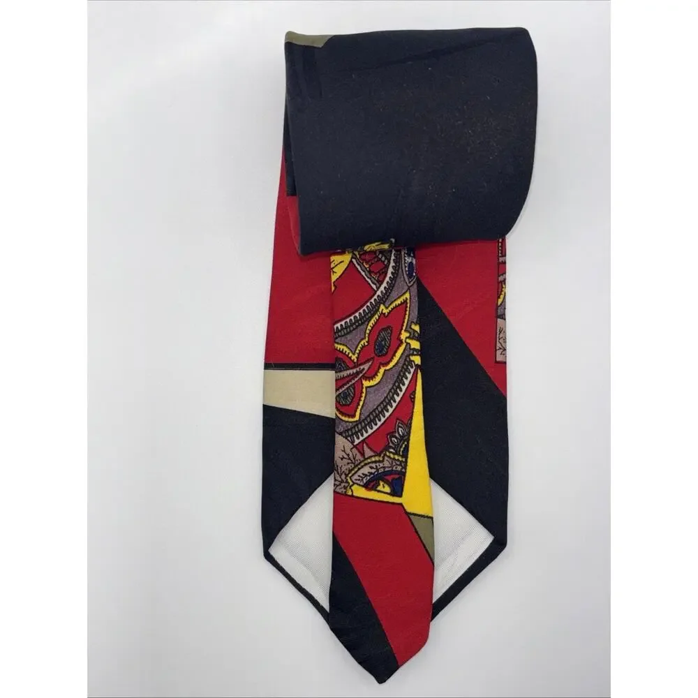 Gianno Men’s Vintage Tie 100% Polyester Made In USA Paisley Red